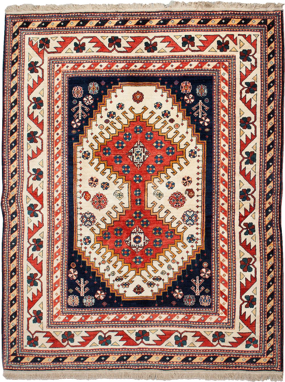 Lot 343: WOOL TRIBLE QASHQAI RUG, 202 X 169CM