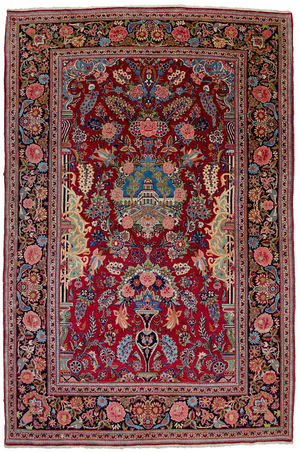 Lot 351: ANTIQUE WOOL KASHAN RUG, 206 X 135CM