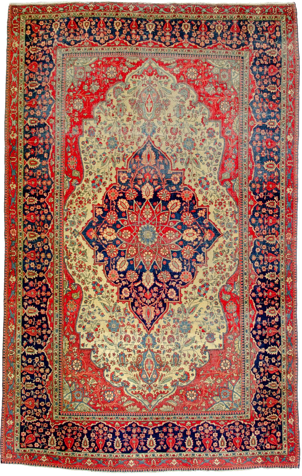 Lot 355: ANTIQUE MOHTASHAM KASHAN RUG, 205 X 130CM