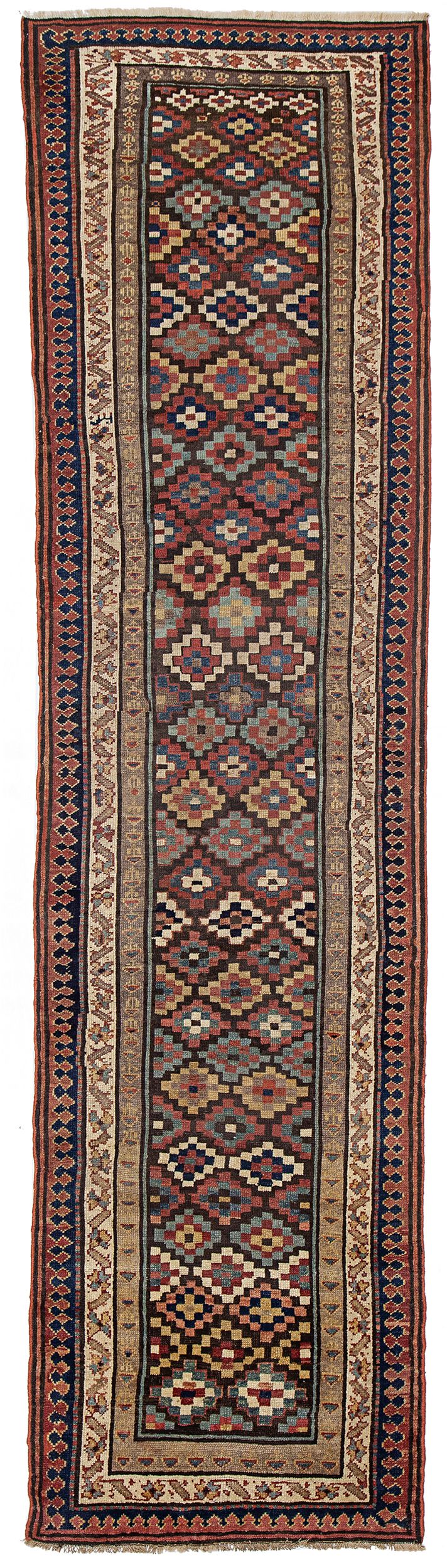 Lot 358: VINTAGE SHAHSAVAN RUNNER/RUG, 405 X 103CM