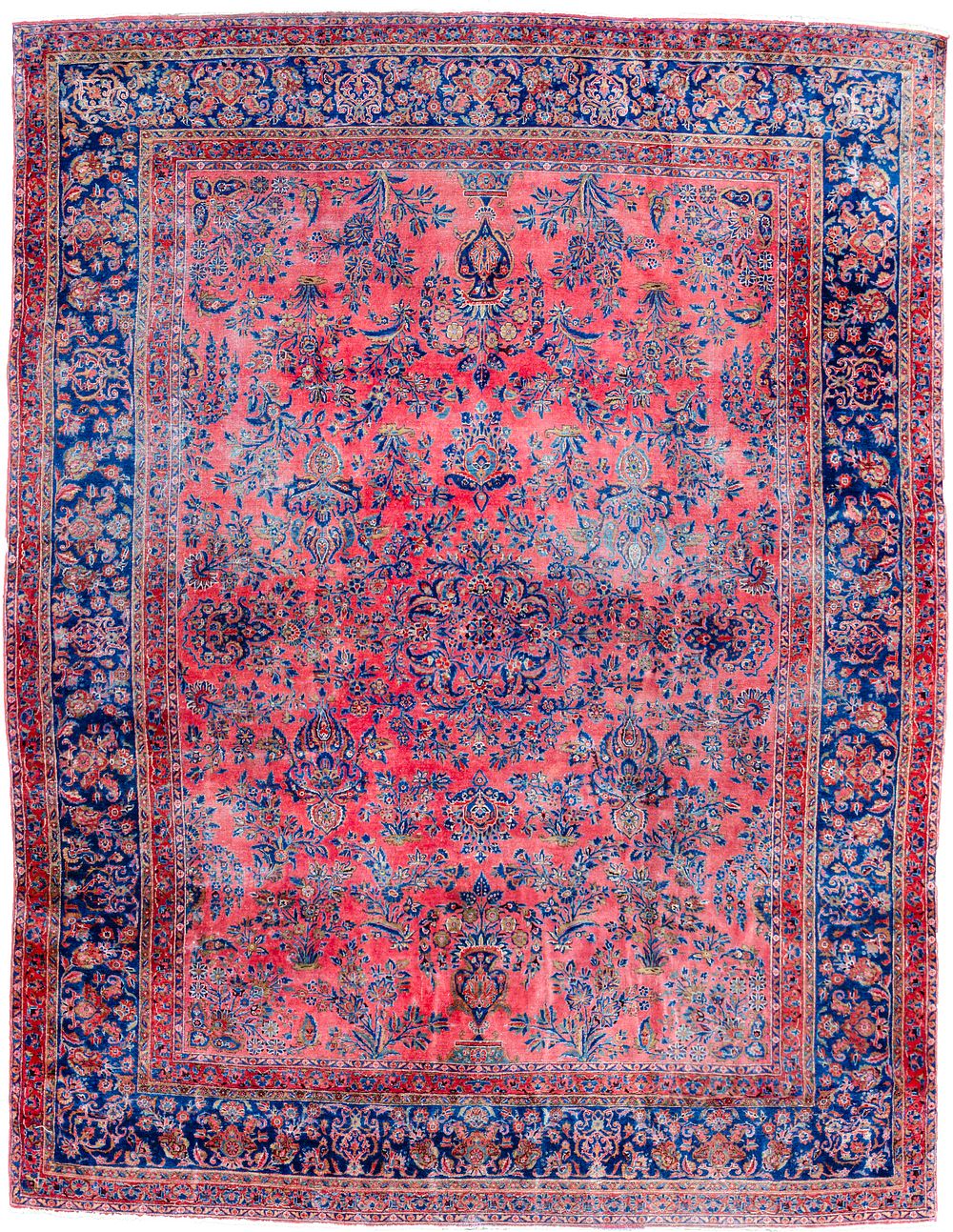 Lot 359: LARGE VINTAGE WOOL KASHAN CARPET, 359 X 267CM