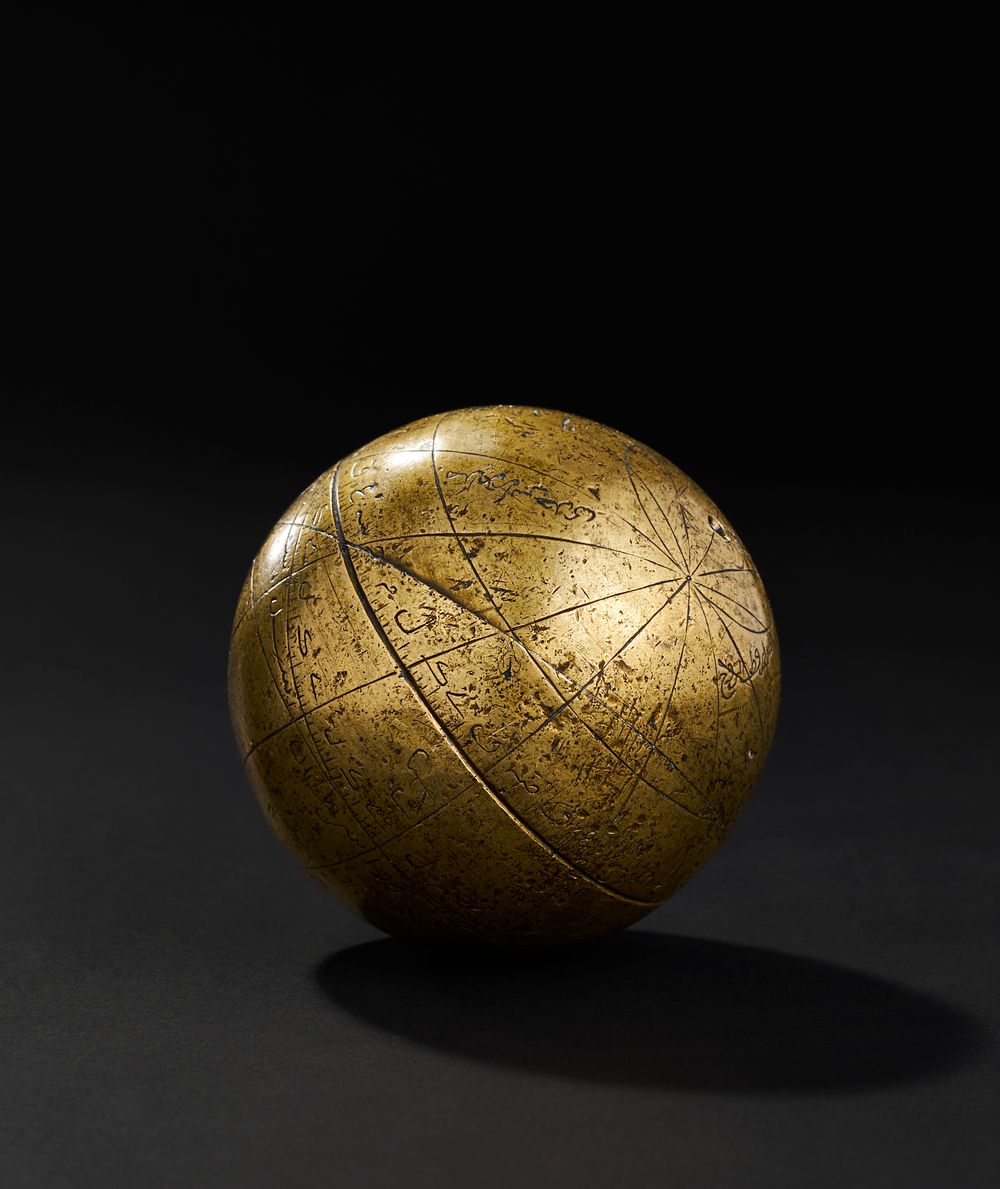 Lot 252: BRONZE CIRCULAR ASTRONOMICAL GLOBE, INDIA, 18TH - 19TH CENTURY