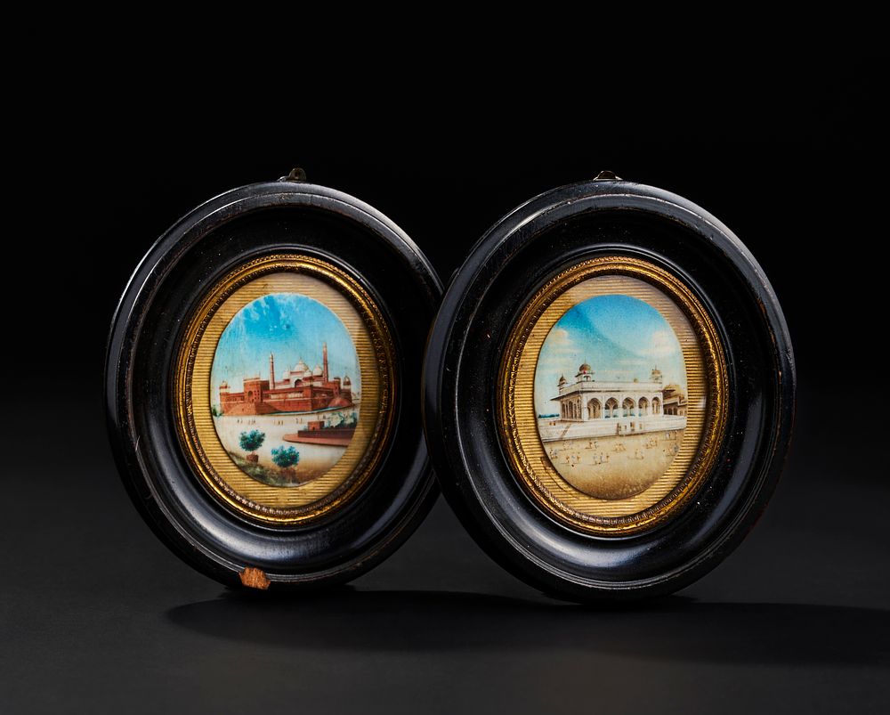 Lot 173: PAIR OF INDIAN FRAMED MINIATURE PAINTINGS, LATE 19TH CENTURY