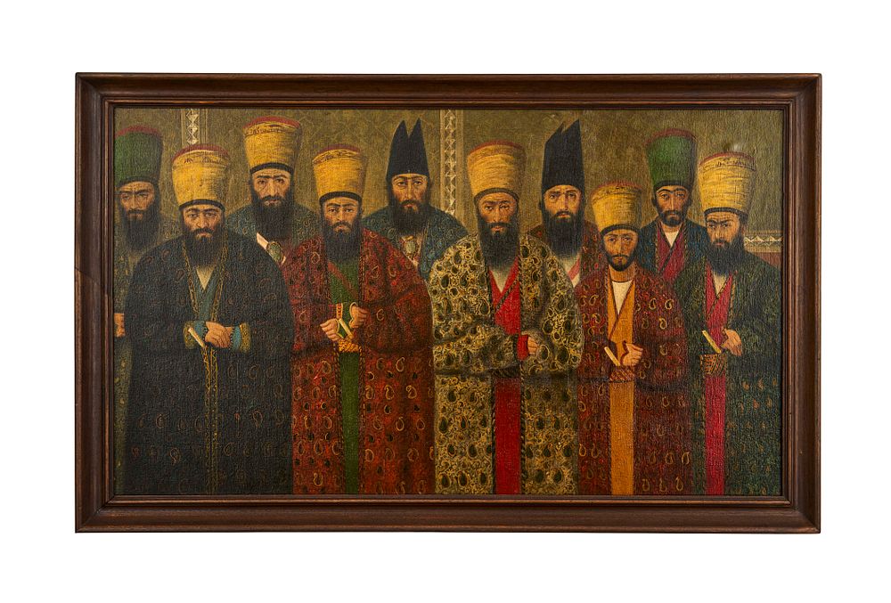 Lot 195: AN OIL ON CANAVS PAINTING - NEZAMIYAH HALL PANEL, SANI ALMULK SCHOOL