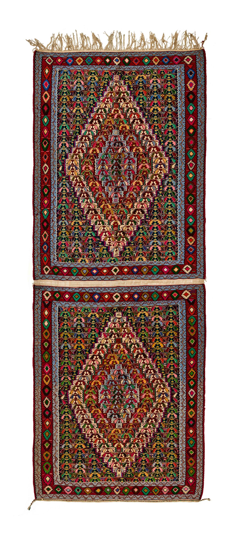 Lot 379: A LARGE CONNECTED PAIR OF WOOL KILIM, PERSIA