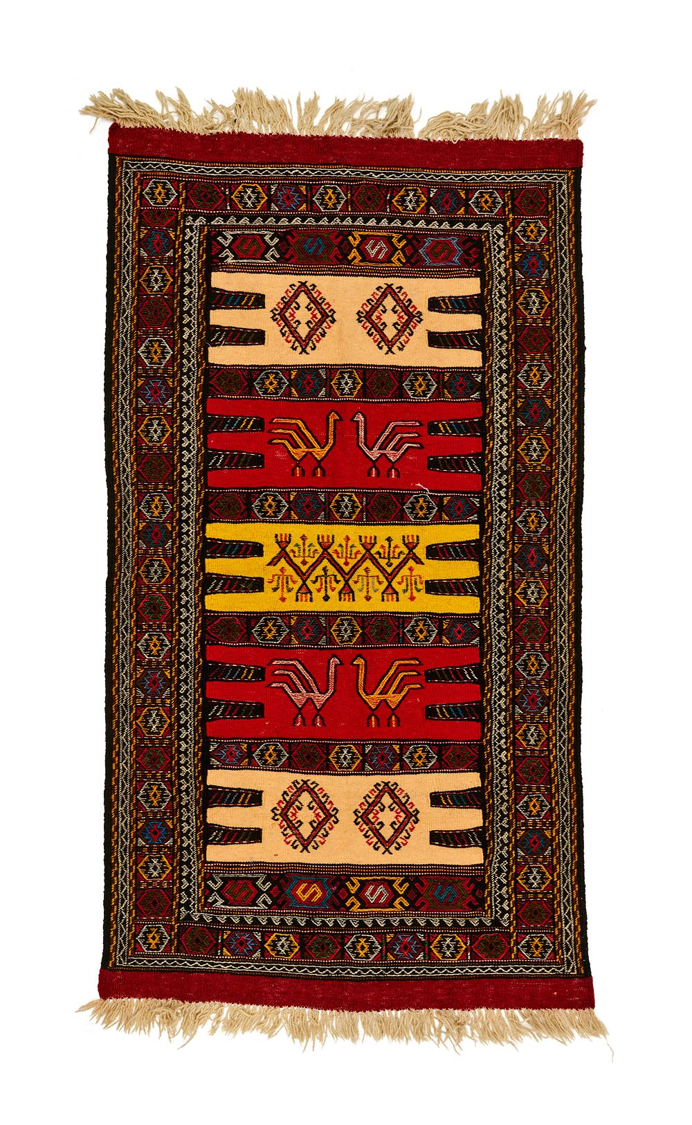 Lot 380: A HAND KNOTTED WOOL KILIM, TRIBLE CAUCASIAN