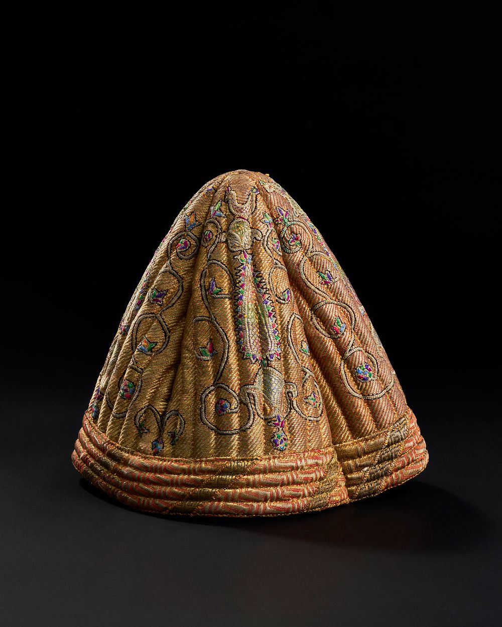 Lot 292: A METAL THREAD DERVISH HAT, 19TH CENTURY