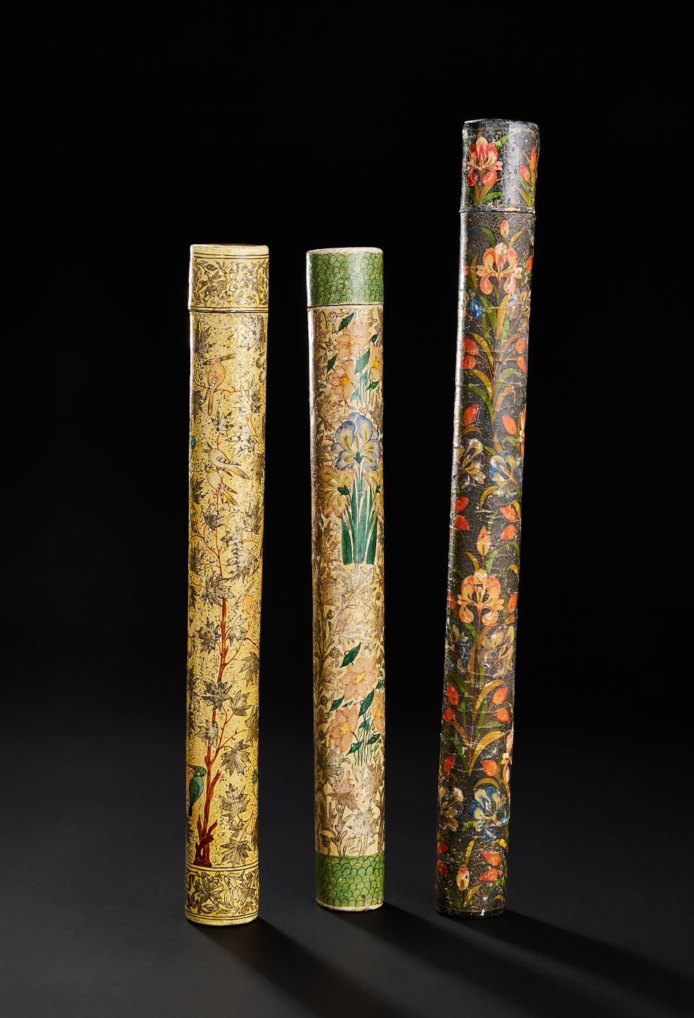 Lot 309: A GROUP OF THREE LACQUERED DOCUMENT HOLDERS, OTTOMAN, 18TH - 19TH CENTURY