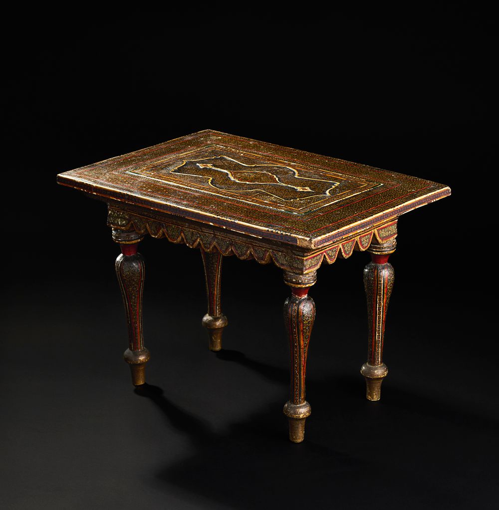 Lot 311: A QAJAR KHATAMKARI TABLE, PERSIA, 19TH CENTURY