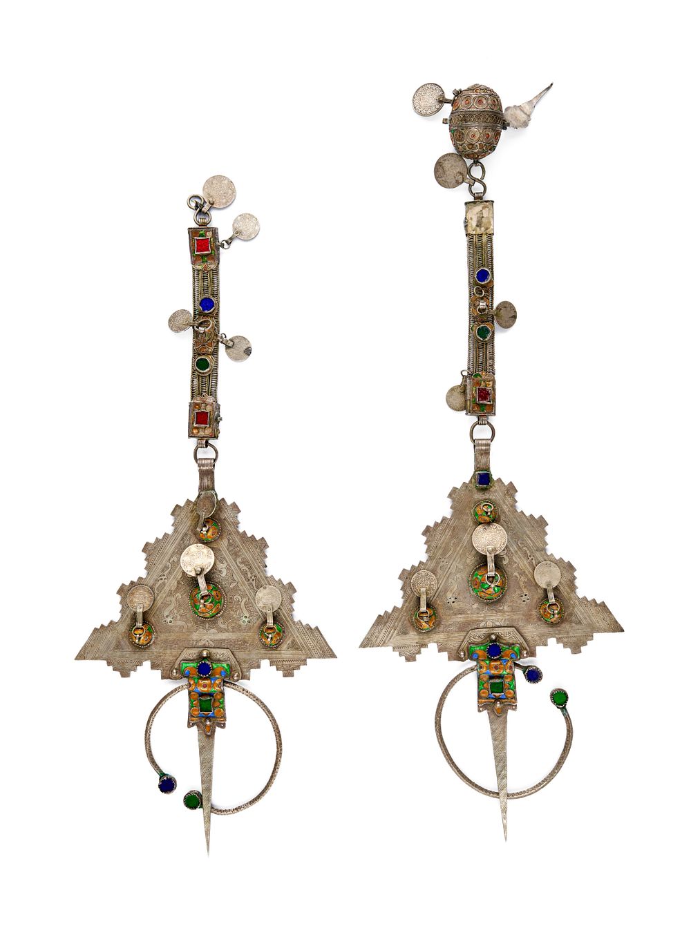 Lot 207: A PAIR OF SILVER FIBULA, MOROCCO, 19TH CENTURY
