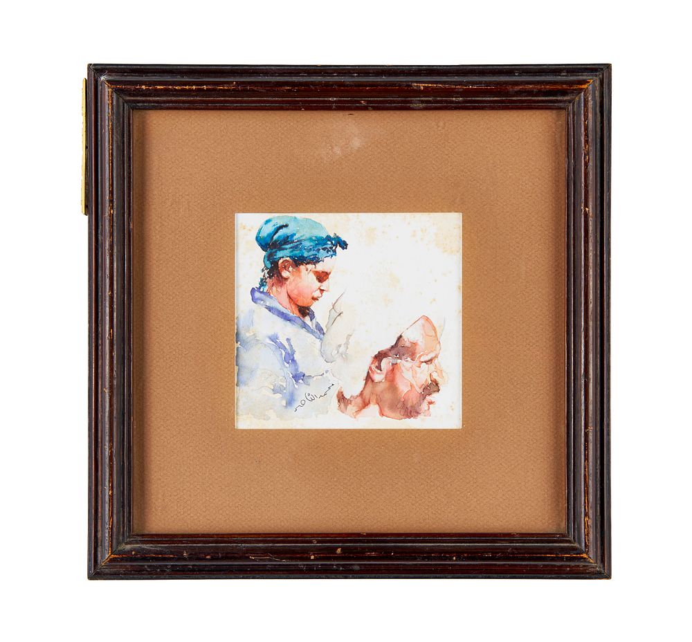 Lot 387: A WATERCOLOUR PAINTING BY MOHAMMED NASSER (EGYPTIAN)
