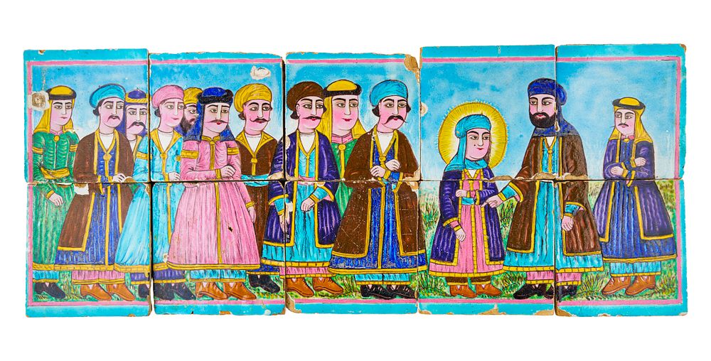 Lot 165: A LARGE QAJAR TILES DEPICTING PROPHET JOSEF, 19TH CENTURY