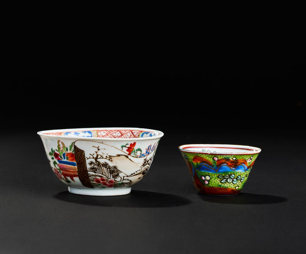 Lot 268: A CHINESE PORCELAIN BOWL AND CUP, 18TH CENTURY, YONGZHENG PERIOD