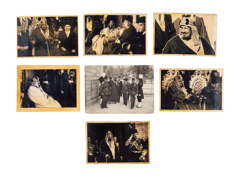 Lot 335: A RARE SEVEN PHOTOGRAPHS OF SAUDI ARABIAS FOUNDING KING ABDULAZIZ AL SAUD, 20TH CENTURY