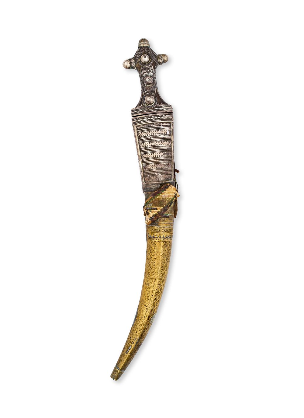 Lot 152: A LARGE ARAB SAUDI WAHABI SILVER MOUNTED DAGGER, 19TH - 20TH CENTURY