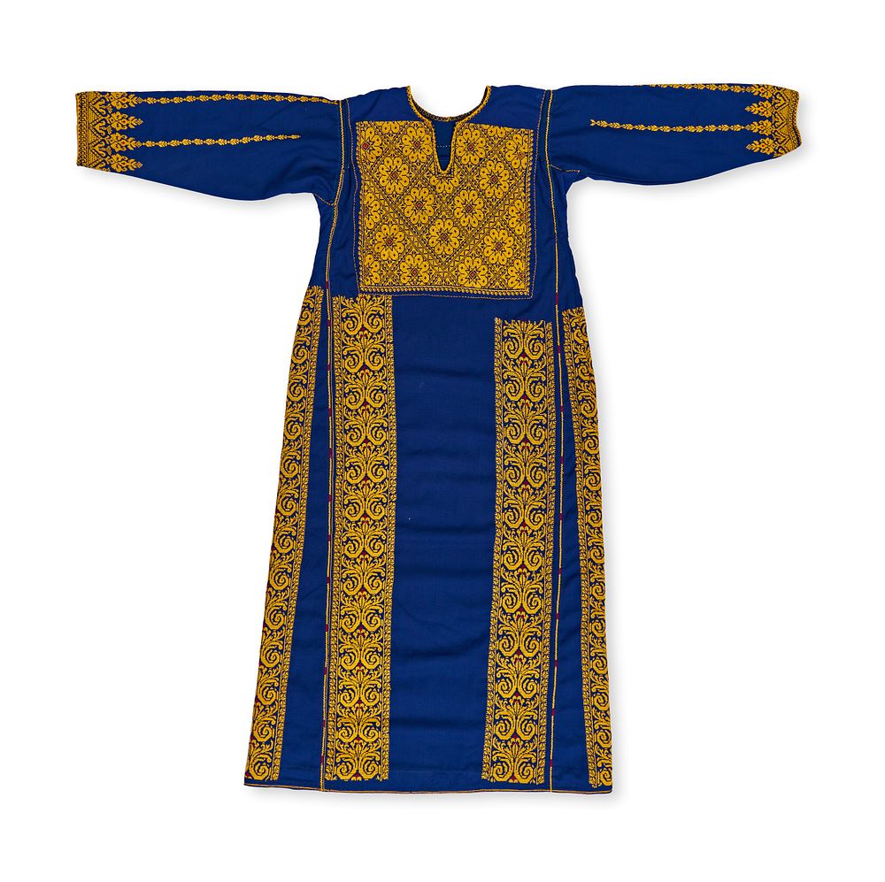 Lot 167: A VINTAGE PALESTINIAN EMBROIDERY WEDDING DRESS, 20TH CENTURY