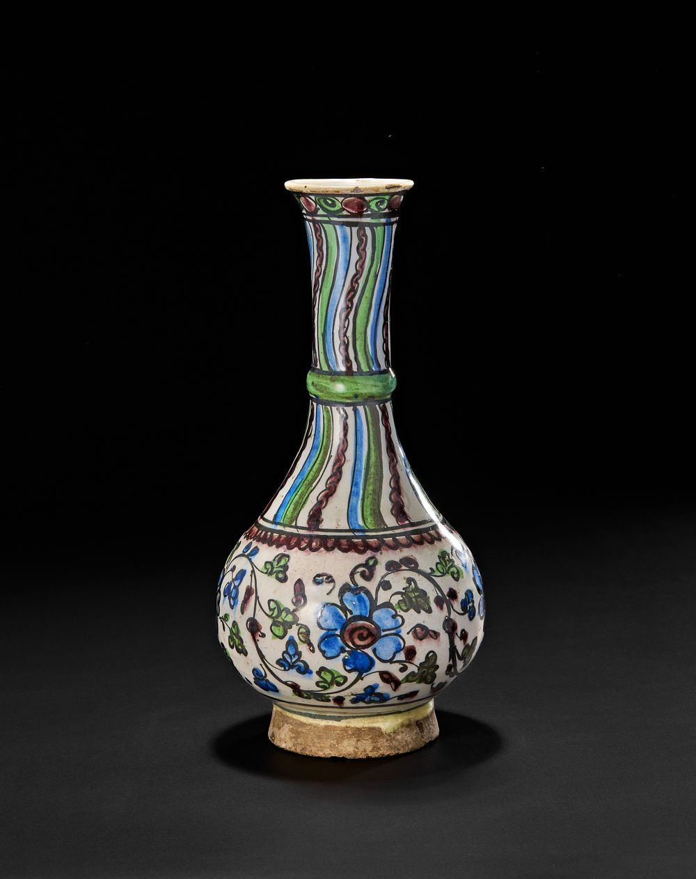 Lot 208: A DAMASCUS GLAZED POTTERY VASE, OTTOMAN SYRIA, 16TH - 17TH CENTURY