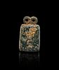 A GREEN STONE DOUBLE EYE IDOL, CIRCA 3500 - 3300 B.C. 
H: 3.3cmImage - 1
