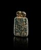 A GREEN STONE DOUBLE EYE IDOL, CIRCA 3500 - 3300 B.C. 
H: 3.3cmImage - 2
