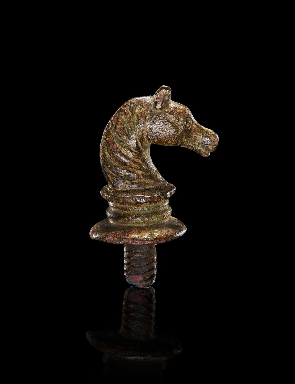 Lot 74: A BRONZE ROMAN HEAD OF A HORSE PART OF AN ATTACHMENT, 2ND - 3RD CENTURY A.D