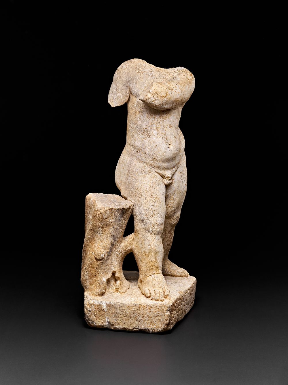 Lot 58: A LARGE ANCIENT ROMAN MARBLE CUPID, CIRCA 100 - 200 A.D.