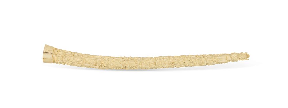 Lot 302: AN ENGRAVED BONE PIECE, INDIA, LATE 19TH CENTURY