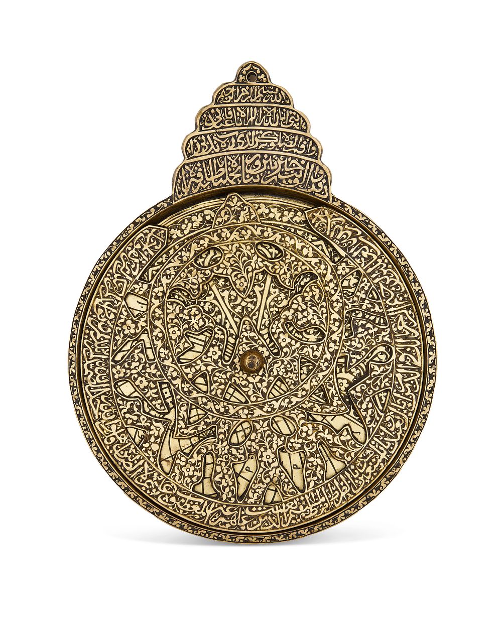 Lot 304: AN ENGRAVED BRASS ASTROLABE, POSSIBLY INDIAN