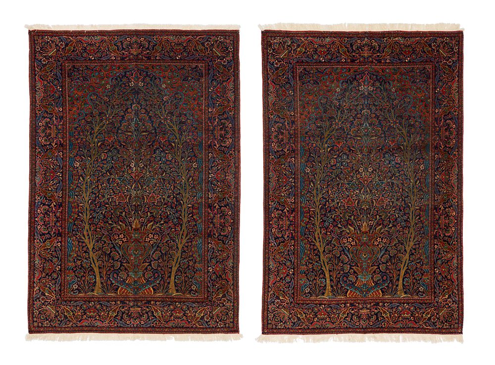 Lot 367: A PAIR OF WOOL MOHTASHAM KASHAN RUGS, 20TH CENTURY