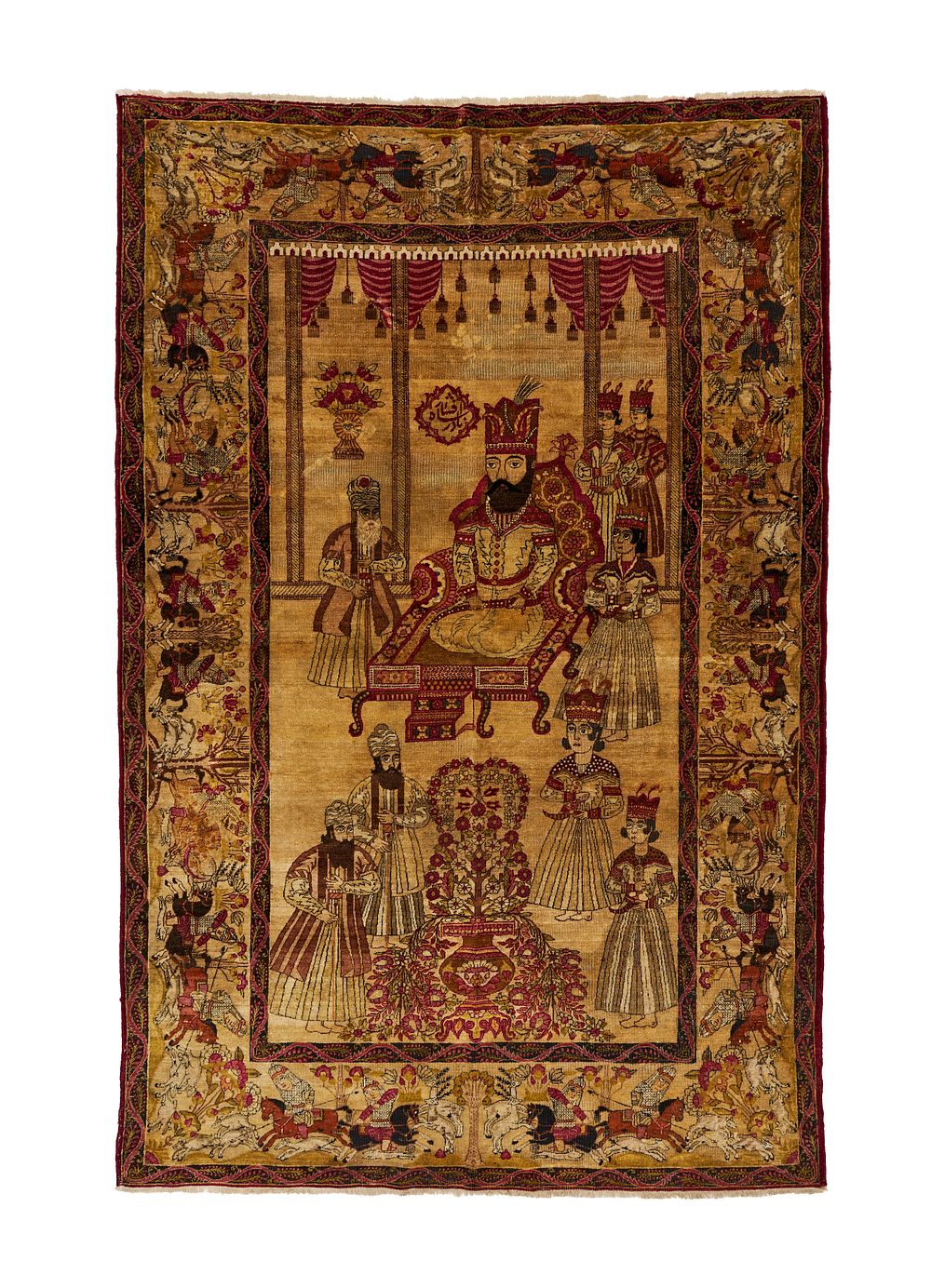 Lot 368: A PICTORIAL WOOL KERMAN RUG, PERSIA, 20TH CENTUEY