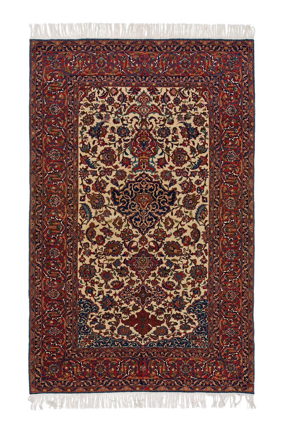Lot 371: A WOOL PERSIAN ISFAHAN RUG, 20TH CENTURY