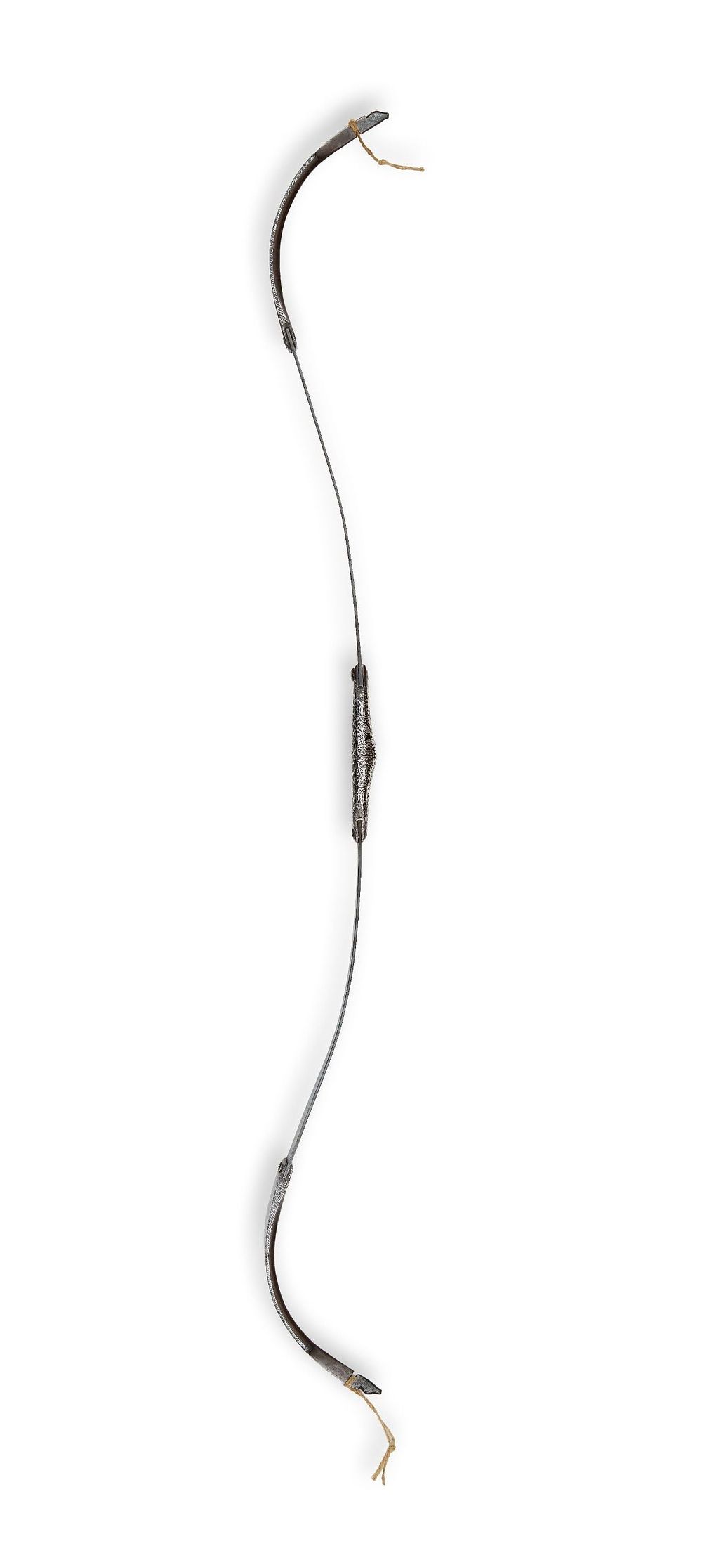 Lot 188: AN INDIAN SILVER INLAID STEEL BOW, 19TH CENTURY