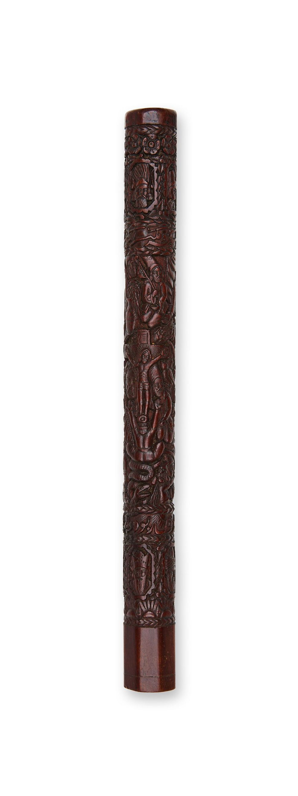 Lot 301: A RARE QAJAR CARVED WOODEN DERVISH SMOKING PIPE MOUTHPIECE, PERSIA, 19TH CENTURY