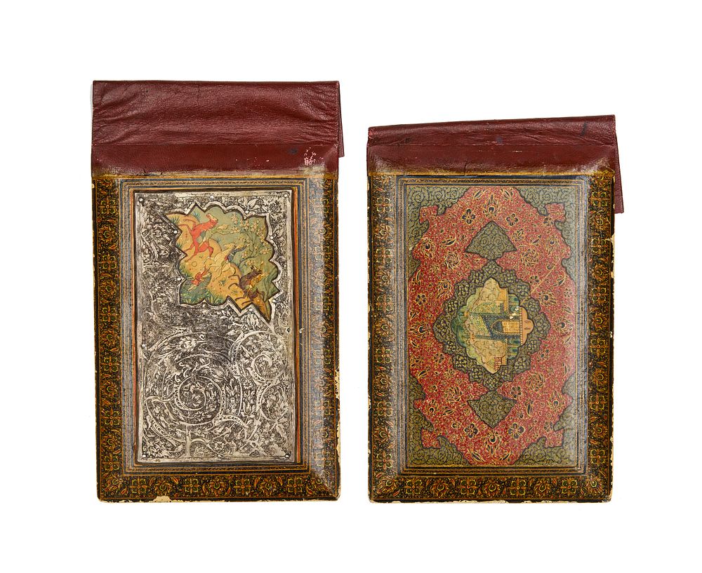 Lot 255: A PERSIAN LACQUERED PANELS, QAJAR, 19TH CENTURY