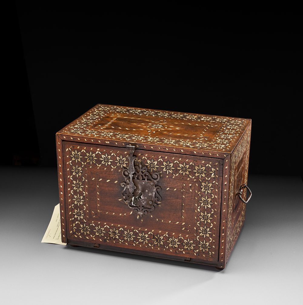 Lot 160: A POST-NASRID FALL-FRONT WRITING CHEST, SPAIN, 16TH CENTURY