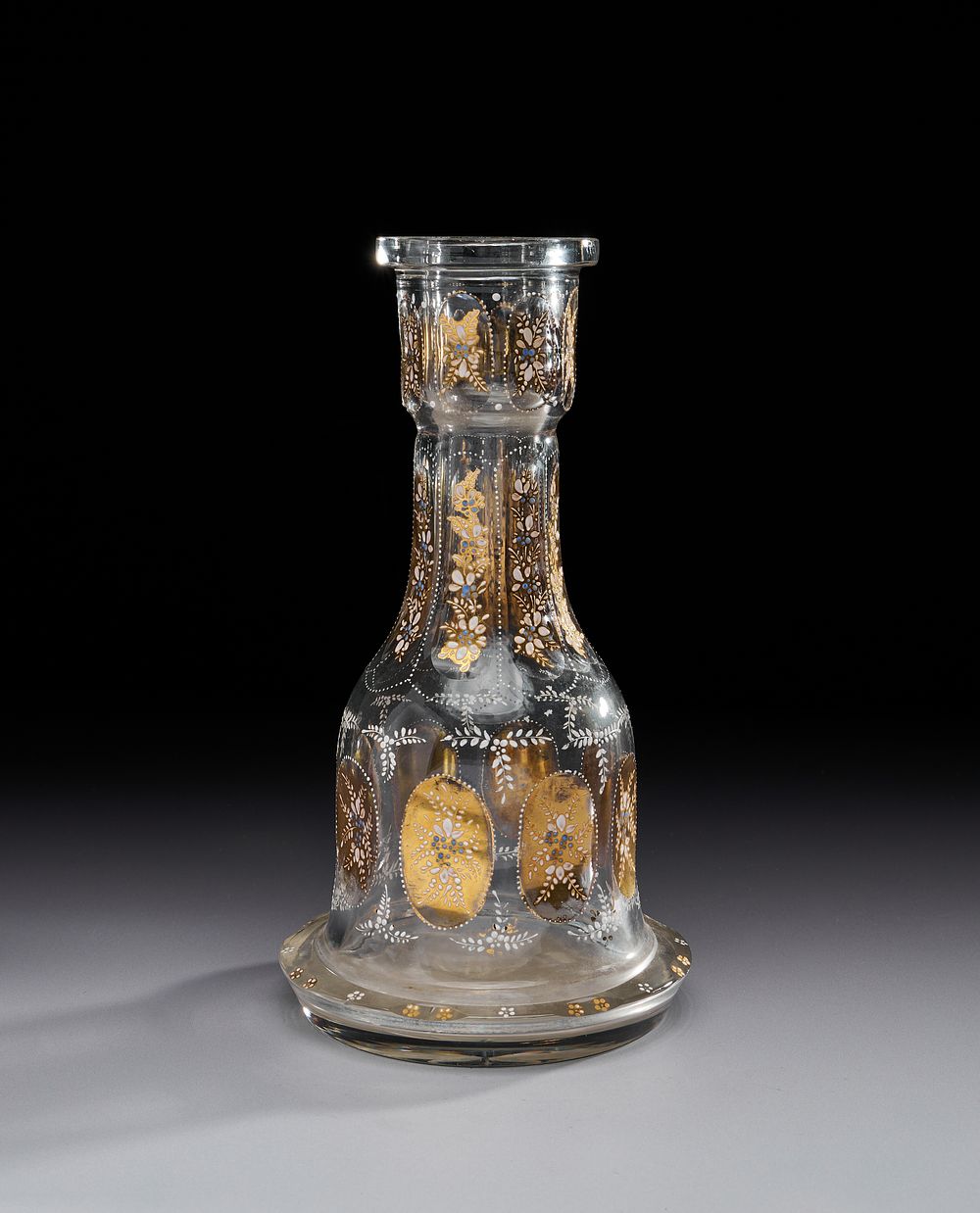 Lot 170: A GILDED GLASS HOOKAH BASE FOR THE OTTOMAN MARKET, 19TH CENTURY