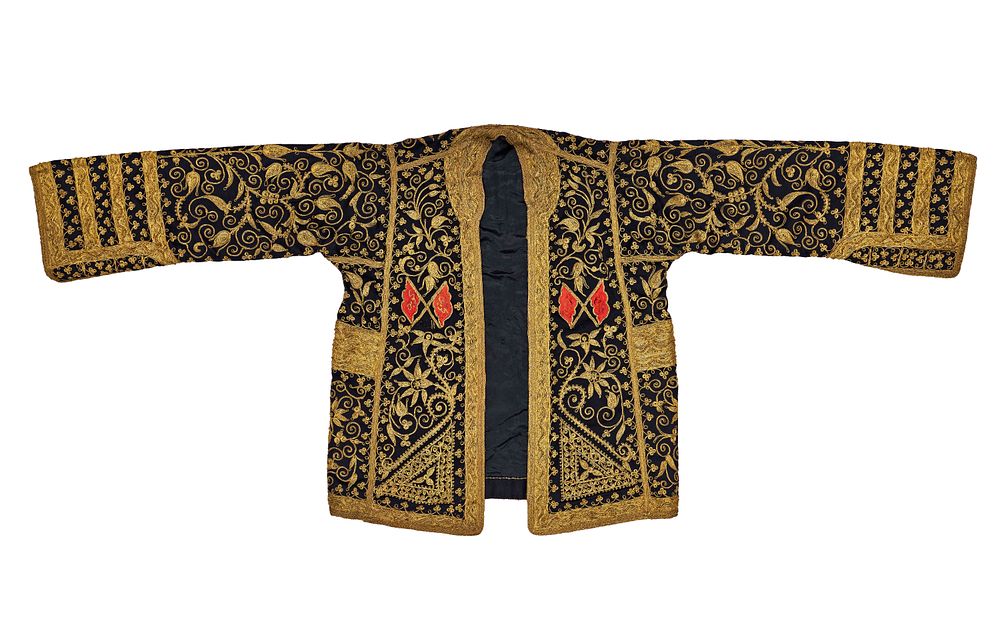 Lot 253: A RARE KUWAITI WEDDING METAL EMBROIDERED JACKET