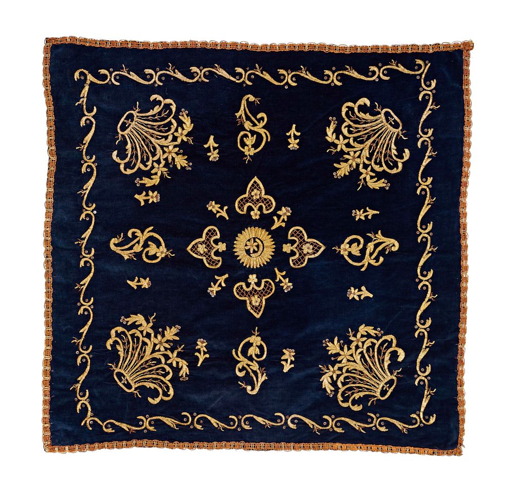 Lot 259: A VELVET AND METAL THREAD OTTOMAN TEXTILE, TURKEY, 19TH CENTURY