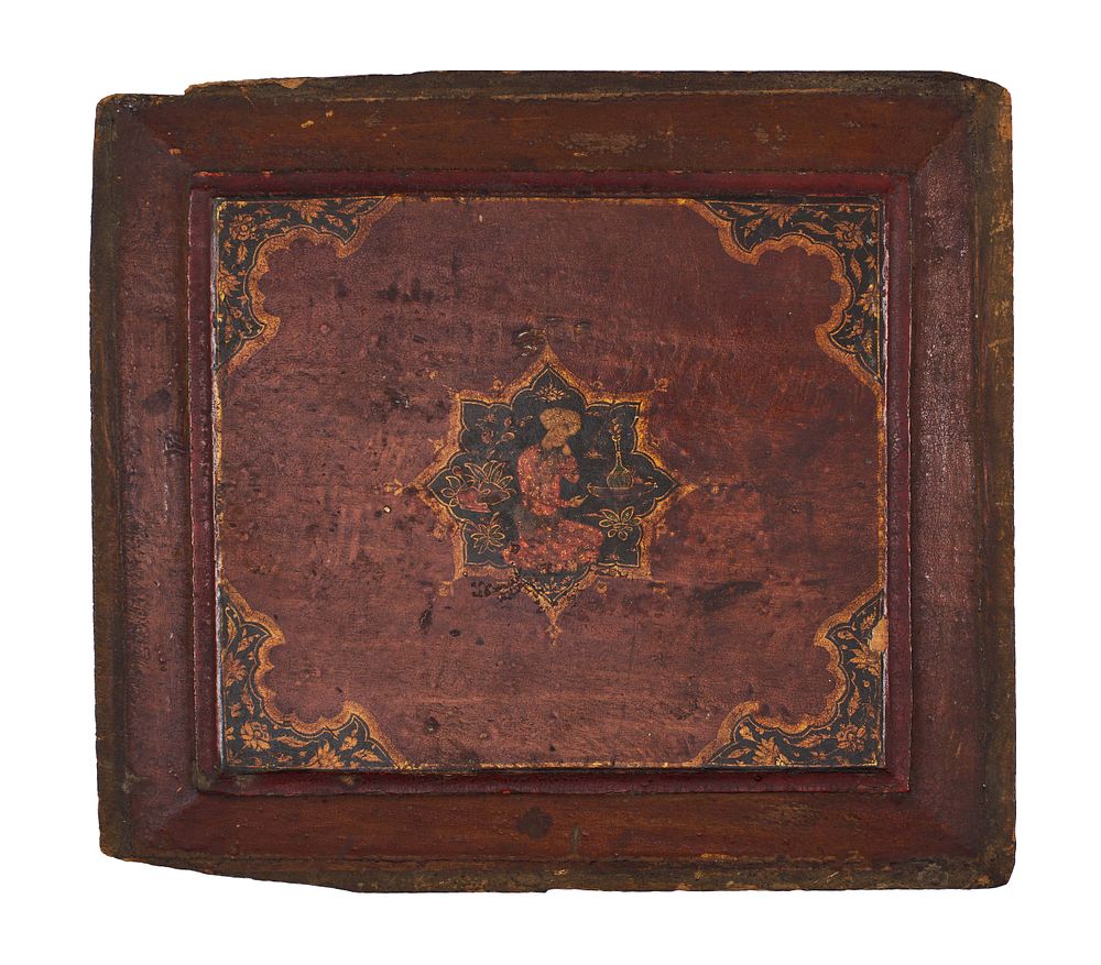 Lot 175: A SAFAVID LACQUER DOOR PANEL, PERSIA, 17TH CENTURY