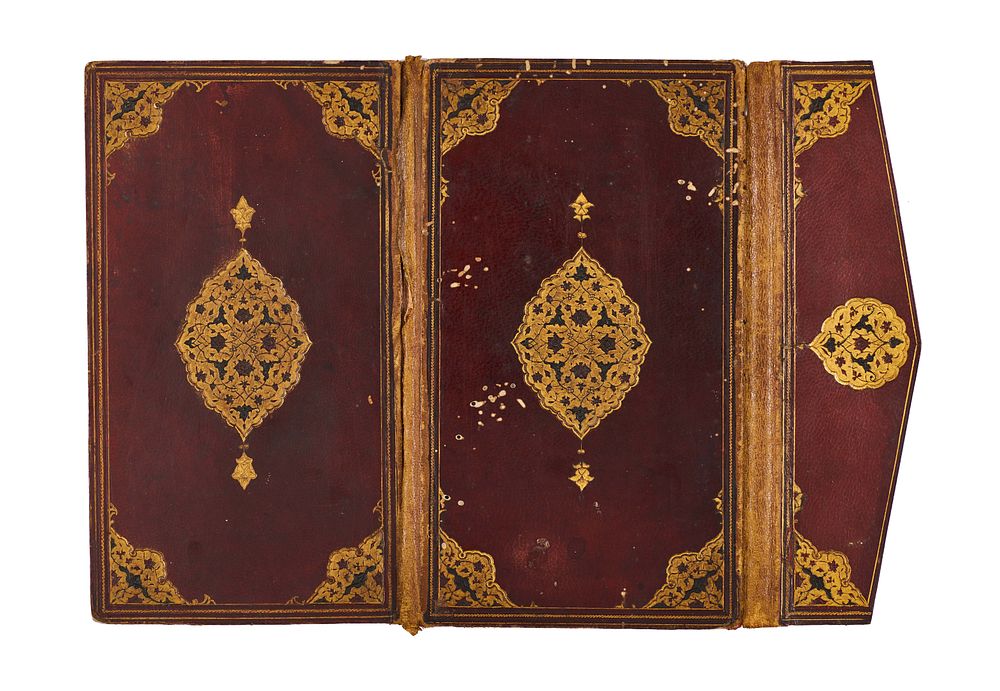 Lot 182: A QURAN/BOOK COVER, OTTOMAN TURKEY OR SAFAVID PERSIA, 16TH CENTURY