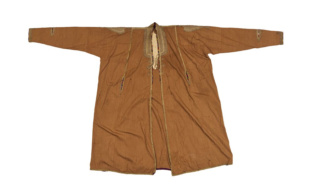 Lot 255: A DARVISH WOOL AND METAL THREAD JACKET ABAYA, QAJAR, LATE 19TH CENTURY
