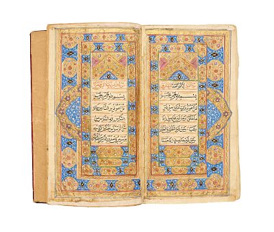 A LARGE ILLUMINATED INDIAN KASHMIRI QURAN, 19TH CENTURY . A finely produced Kashmiri Qur’an 