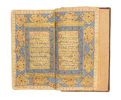 A LARGE ILLUMINATED KASHMIRI QURAN, INDIA, 19TH CENTURY . A finely preserved and beautifully 