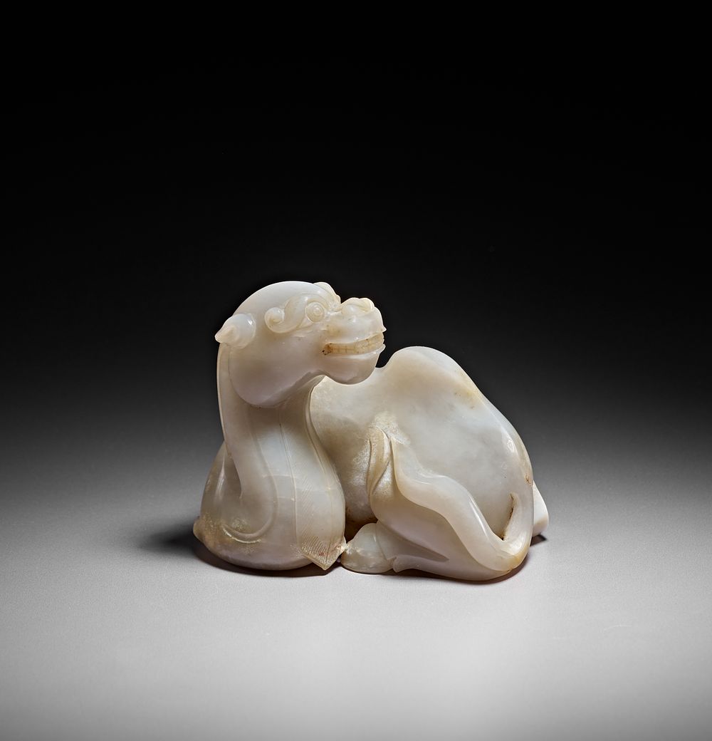 Lot 192: A LARGE CARVED CHINESE JADE FIGURE OF A BACTRIAN CAMEL