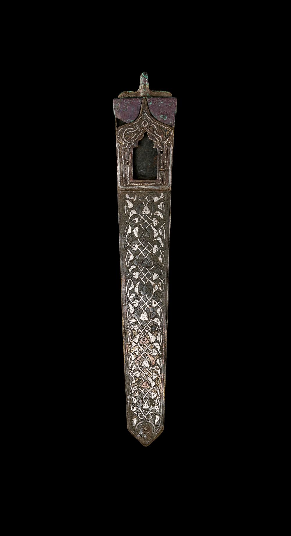 Lot 208: A KHORASAN SILVER INLAID BRONZE PEN BOX, PERSIA, 12TH - 13TH CENTURY