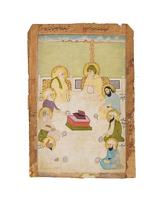AN EXTREMELY IMPORTANT INDIAN MINIATURE PAINTING DEPICTS SHEIKH ABDUL QADIR GAILANI, DECCAN 