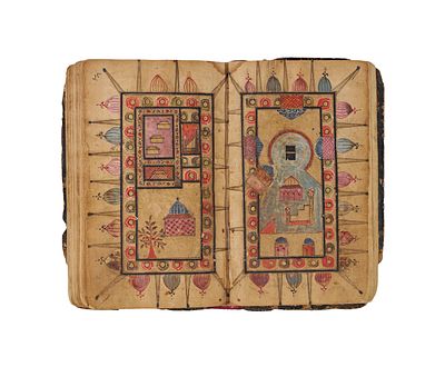 AN ILLUMINATED AND ILLUSTRATED KASHMIRI DALIL AL KHAYRAT BOOK, INDIA, 19TH CENTURY. This finely 