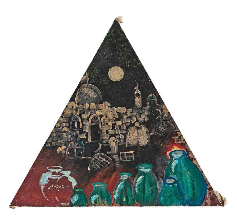 Lot 232: UNTITLED, OIL ON CANVAS PAINTING, NAZIHA SELIM (IRAQI, 1927-2008)