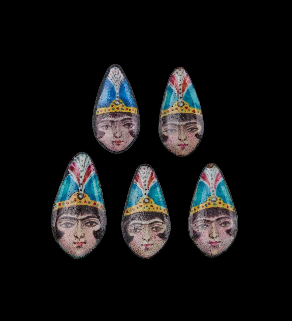 Lot 236: AN ENAMELLED QAJAR ORNAMENTS, PERSIA, LATE 19TH CENTURY