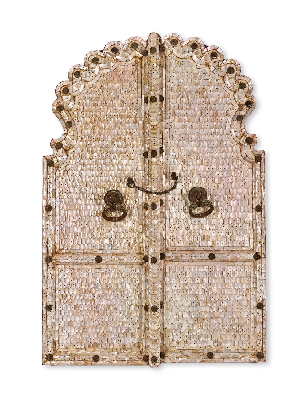 Lot 238: A PAIR OF MOTHER-OF-PEARL INLAID WINDOWS DOORS GUJARAT, INDIA, CIRCA 19TH CENTURY
