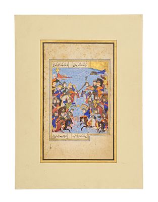 A PERSIAN MINIATURE PAINTING, LATE SAFAVID - EARLY QAJAR, 18TH - 19TH CENTURY . A finely painted 
